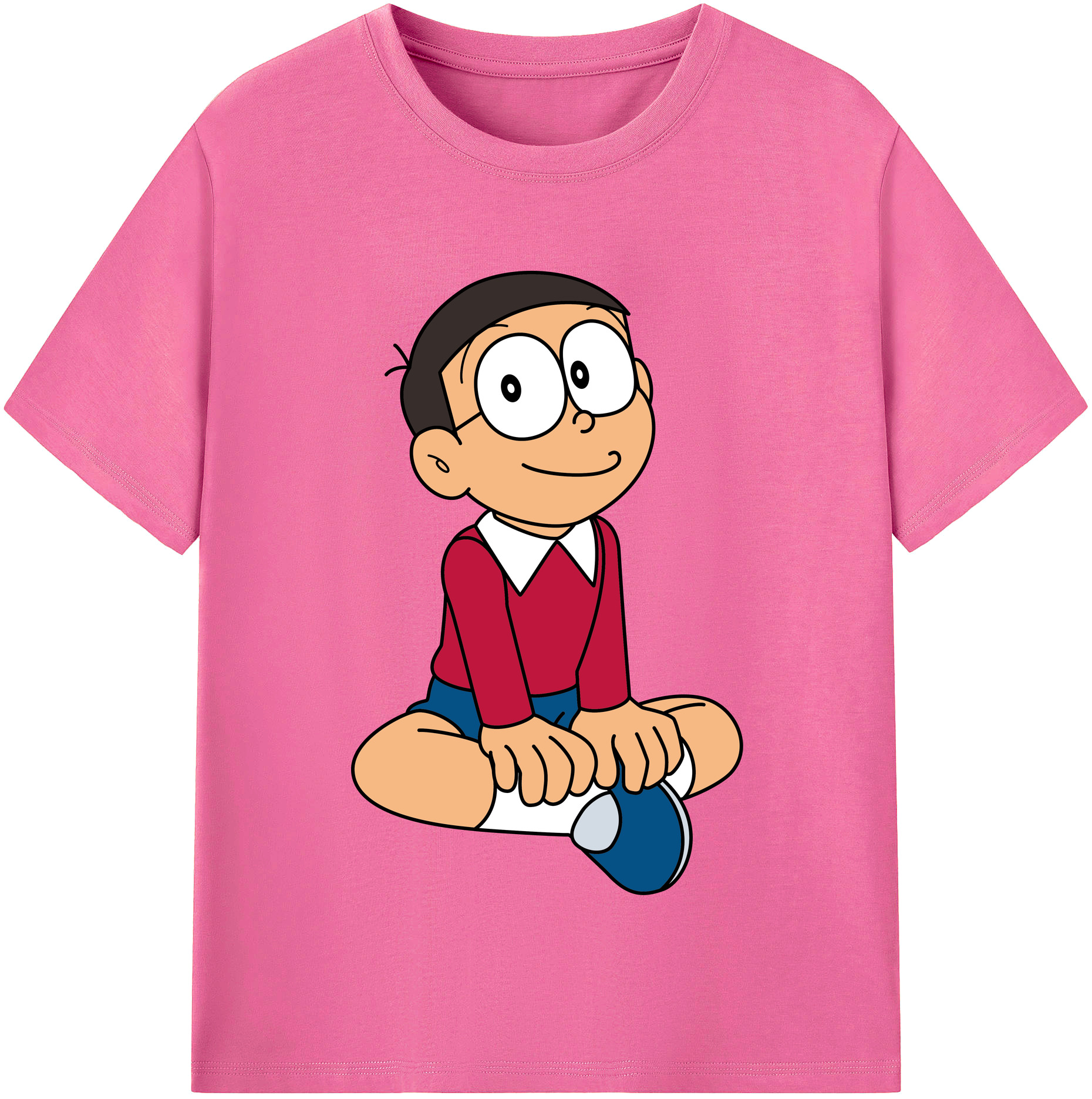 （画像用） ドラえもん 野比 のび太 Doraemon Nobita Nobi レディースカジュアルプリントTシャツ（綿100％）
